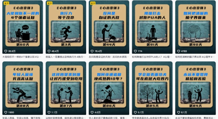 AI心理学赛道视频制作教学，撸抖音精选独家收益，接商单收徒，90W粉丝博主+50W粉丝博主双教程