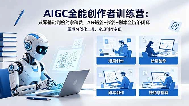 (18403期)AIGC全能创作者训练营:从零基础到签约拿稿费,AI+短篇+长篇+剧本全链路闭环 (18403期)AIGC全能创作者训练营:从零基础到签约拿稿费,AI+短篇+长篇+剧本全链路闭环