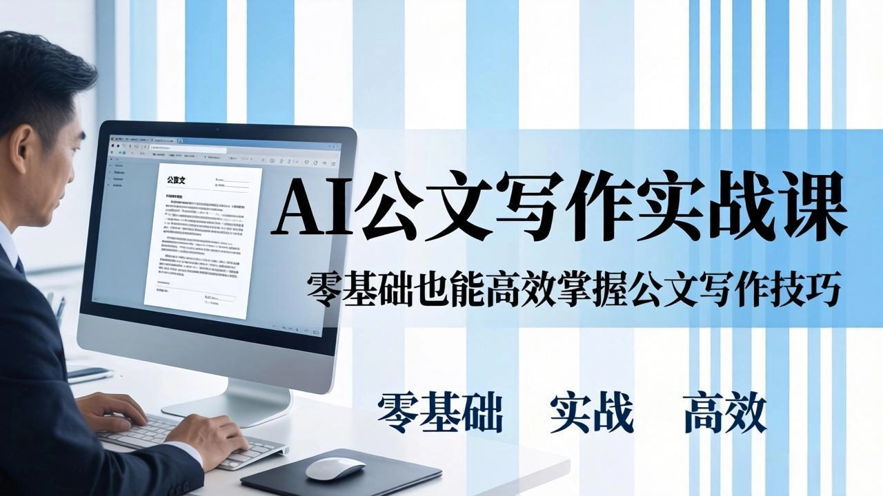 AI 公文写作实战课:零基础掌握格式规范与 5 大文种,用 AI 高效写出合格材料 AI 公文写作实战课:零基础掌握格式规范与 5 大文种,用 AI 高效写出合格材料
