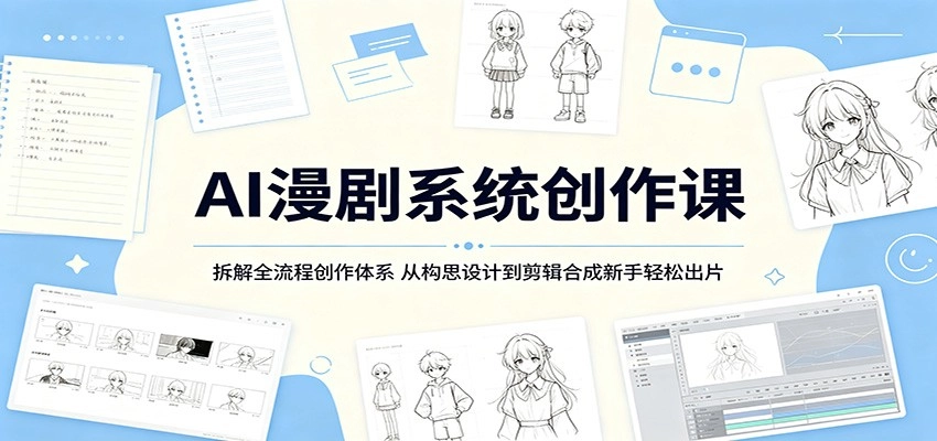 AI漫剧系统创作课:拆解全流程创作体系,从构思设计到剪辑合成新手轻松出片 AI漫剧系统创作课:拆解全流程创作体系,从构思设计到剪辑合成新手轻松出片