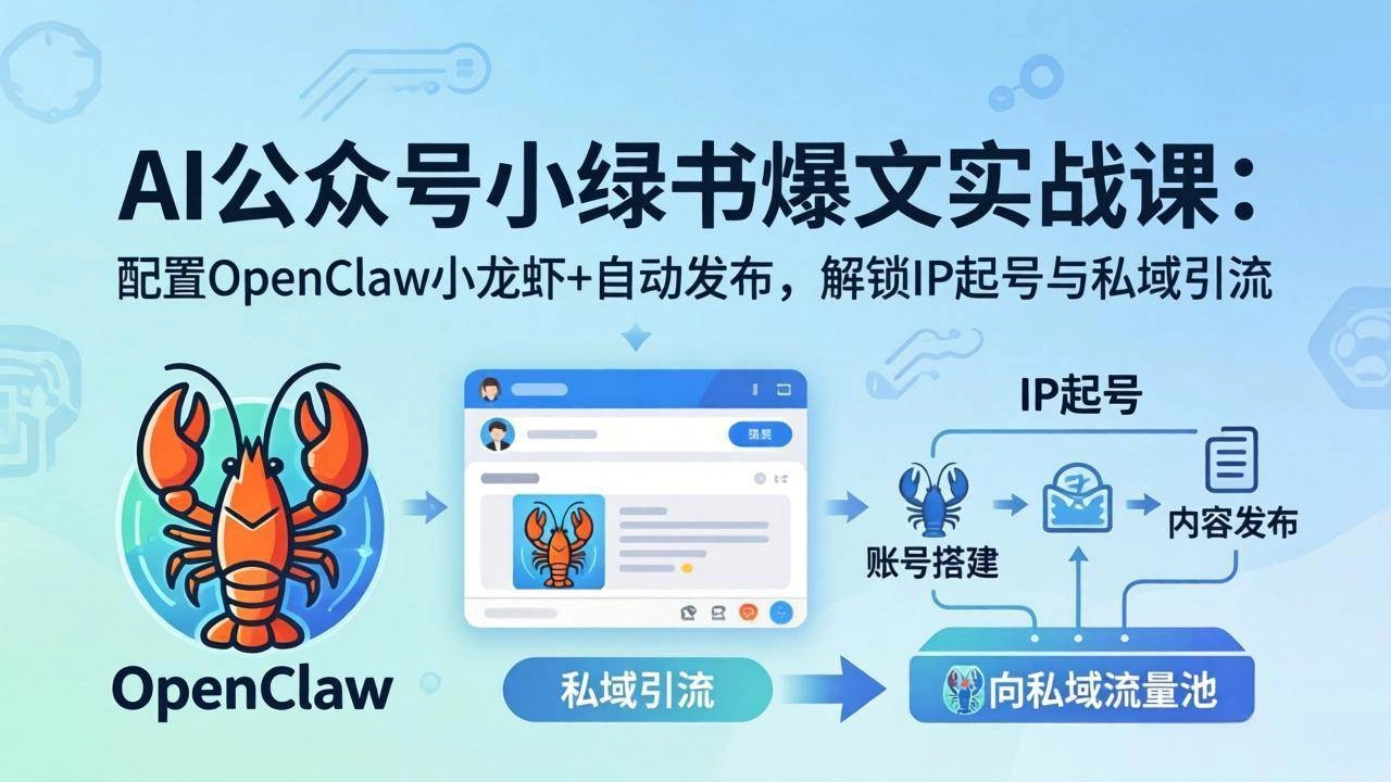 (18132期)AI公众号小绿书变现实战课:小绿书爆文写作+OpenClaw自动发布,解锁IP起号与私域引流 (18132期)AI公众号小绿书变现实战课:小绿书爆文写作+OpenClaw自动发布,解锁IP起号与私域引流