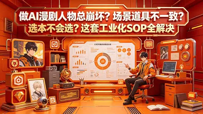 做AI漫剧人物总崩坏？场景道具不一致？选本不会选？这套工业化SOP全解决 (更新