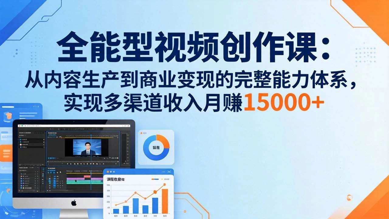 (17718期)全能型视频创作课-26年3月更新:从内容生产到商业变现的完整能力体系,多渠道收入月赚15000+ (17718期)全能型视频创作课-26年3月更新:从内容生产到商业变现的完整能力体系,多渠道收入月赚15000+