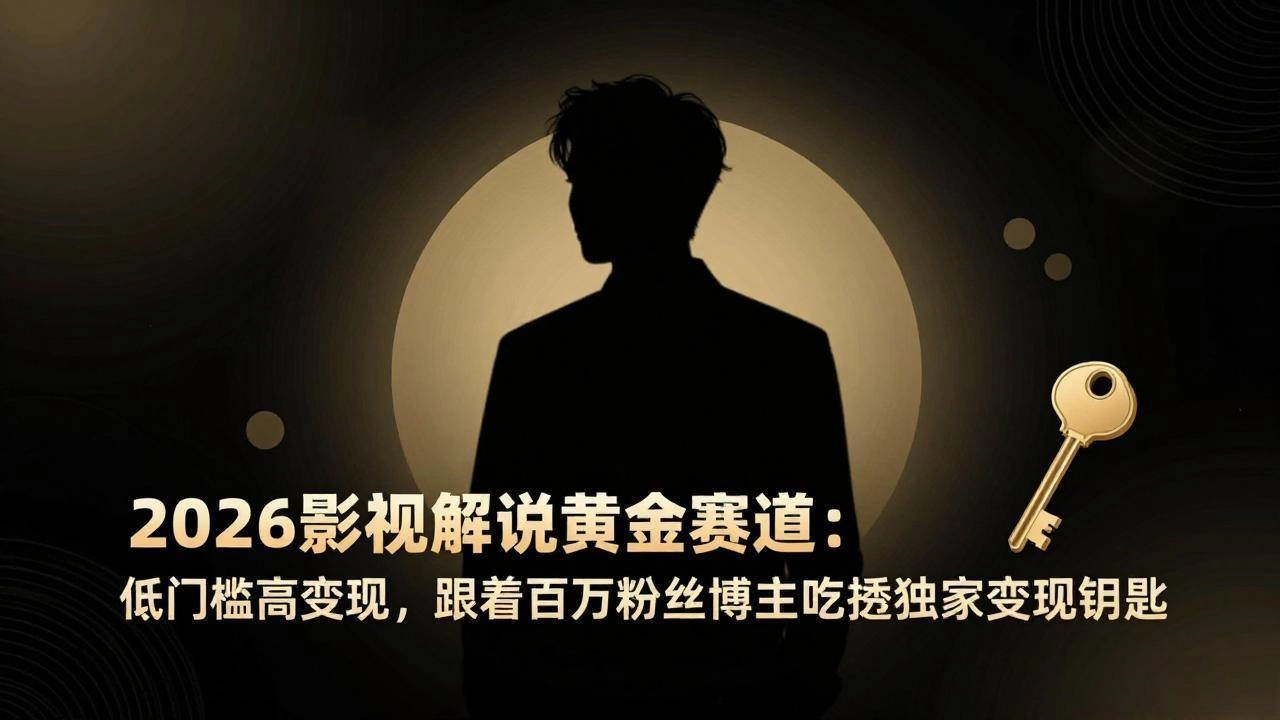 (17721期)2026影视解说黄金赛道:低门槛高变现,跟着百万粉丝博主吃透独家变现钥匙 (17721期)2026影视解说黄金赛道:低门槛高变现,跟着百万粉丝博主吃透独家变现钥匙