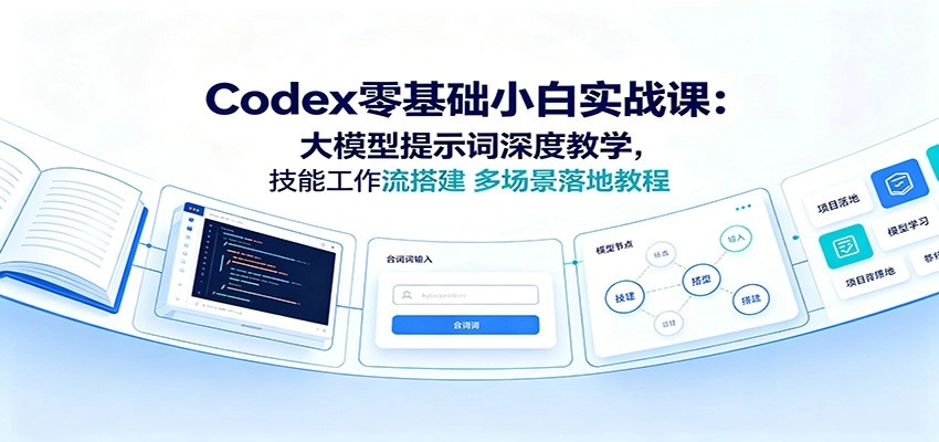 Codex零基础小白实战课:大模型提示词深度教学,技能工作流搭建多场景落地教程 Codex零基础小白实战课:大模型提示词深度教学,技能工作流搭建多场景落地教程
