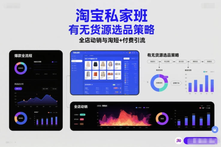 淘宝私家班,有无货源选品策略,高成功率爆款全流程打法,全店动销与淘短+付费引流(更新2026年4月18日) 淘宝私家班,有无货源选品策略,高成功率爆款全流程打法,全店动销与淘短+付费引流(更新2026年4月18日)