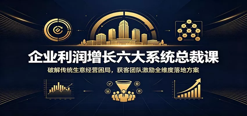 企业利润增长六大系统总裁课：破解传统生意经营困局，获客团队激励全维度落地方案