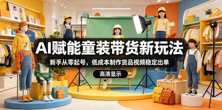 AI赋能童装带货新玩法,新手从零起号,低成本制作货品视频稳定出单 AI赋能童装带货新玩法,新手从零起号,低成本制作货品视频稳定出单