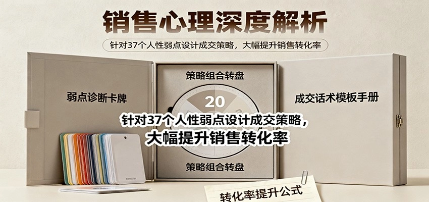 图片[1]客创社区-专注互联网轻资产资源整合与分享销售心理深度解析：针对37个人性弱点设计成交策略，大幅提升销售转化率！客创社区-专注互联网轻资产资源整合与分享客创社区-专注互联网轻资产资源整合与分享