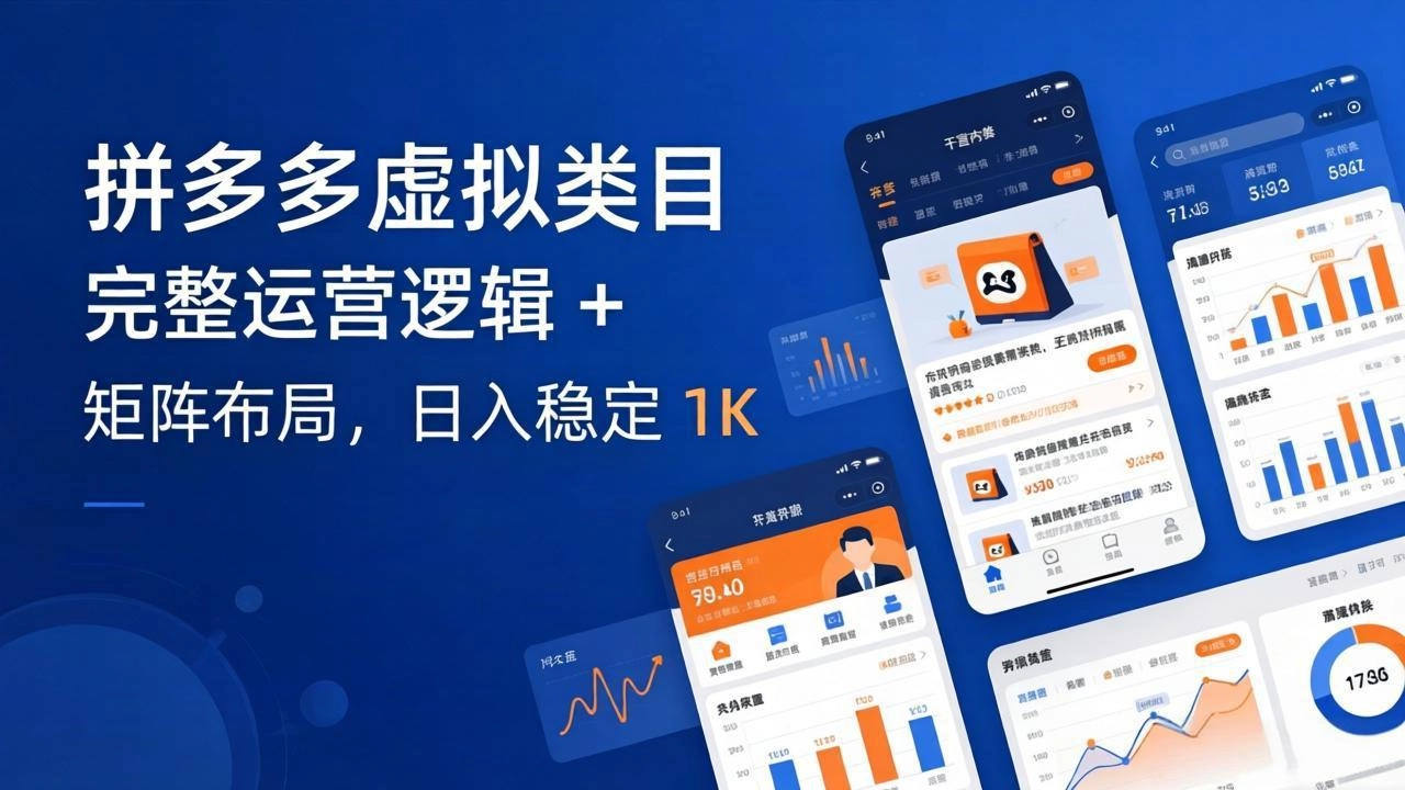 拼多多虚拟类目干货：完整运营逻辑 + 矩阵布局，日入稳定 1K