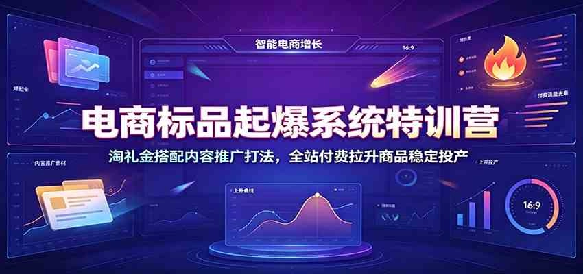 电商标品起爆系统特训营:淘礼金搭配内容推广打法,全站付费拉升商品稳定投产 电商标品起爆系统特训营:淘礼金搭配内容推广打法,全站付费拉升商品稳定投产