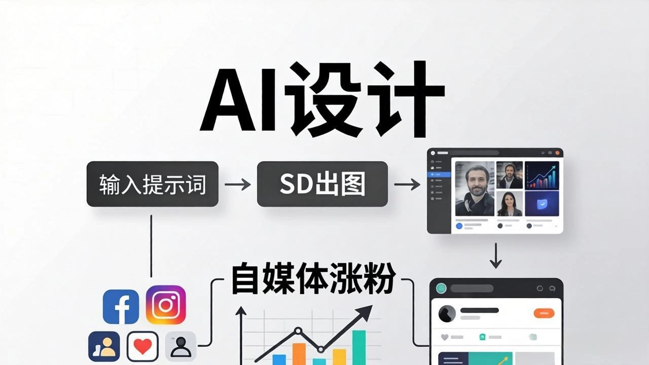 人人都是AI设计师:SD出图+自媒体涨粉一站教学,告别图文素材焦虑,AI设计让你轻松避开内卷 人人都是AI设计师:SD出图+自媒体涨粉一站教学,告别图文素材焦虑,AI设计让你轻松避开内卷