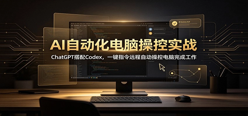 AI自动化电脑操控实战：ChatGPT搭配Codex，一键指令远程自动操控电脑完成工作