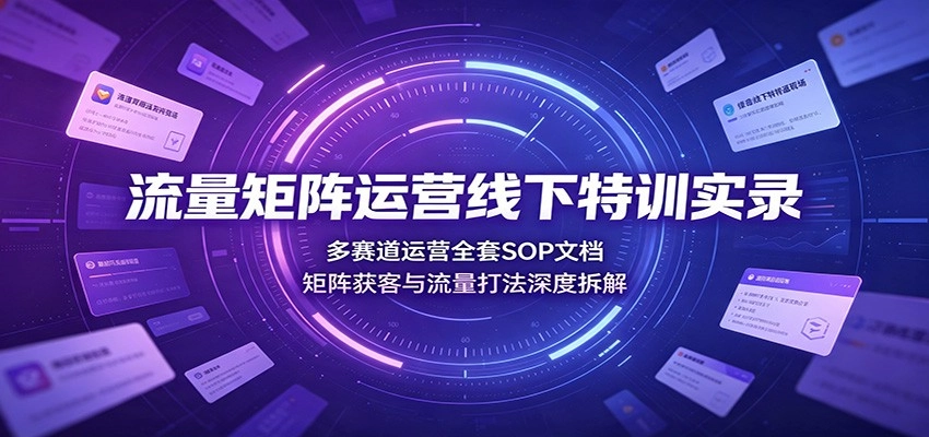 流量矩阵运营线下特训实录:多赛道运营全套SOP文档,矩阵获客与流量打法深度拆解 流量矩阵运营线下特训实录:多赛道运营全套SOP文档,矩阵获客与流量打法深度拆解