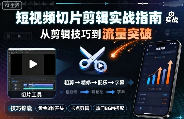短视频切片剪辑实战指南,从剪辑技巧到流量突破