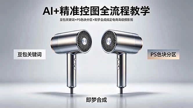 （18331期）AI+精准控图全流程教学 豆包关键词+PS色块分区+即梦合成搞定电商高级摄影图