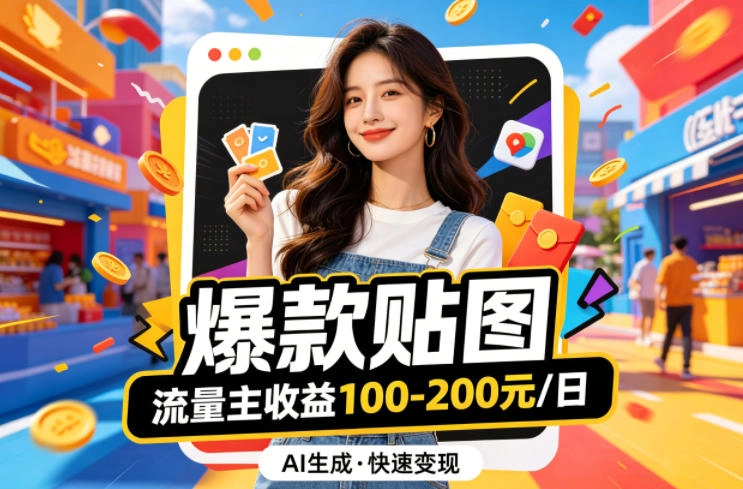 借助AI生成爆款贴图做公众流量主，当日收益100-200