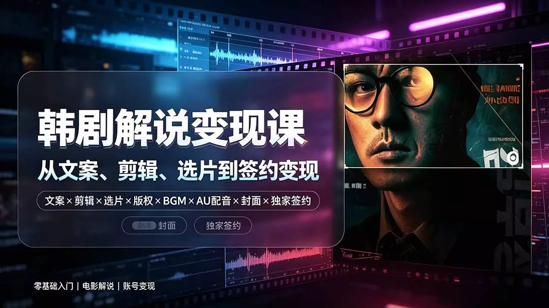 抖音270W粉丝博主亲授韩剧解说课:文案×剪辑×选片×版权×BGM×AU配音×封面×独家签约,零基础到变现 抖音270W粉丝博主亲授韩剧解说课:文案×剪辑×选片×版权×BGM×AU配音×封面×独家签约,零基础到变现