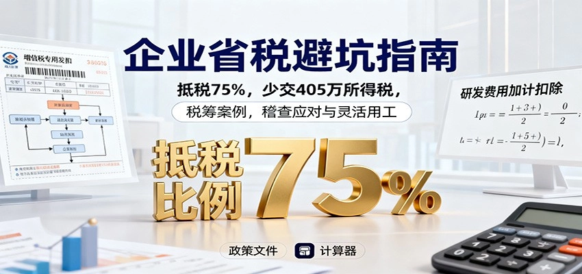 图片[1]客创社区-专注互联网轻资产资源整合与分享企业省税避坑指南：抵税75%，少交405万所得税，税筹案例，稽查应对与灵活用工客创社区-专注互联网轻资产资源整合与分享客创社区-专注互联网轻资产资源整合与分享