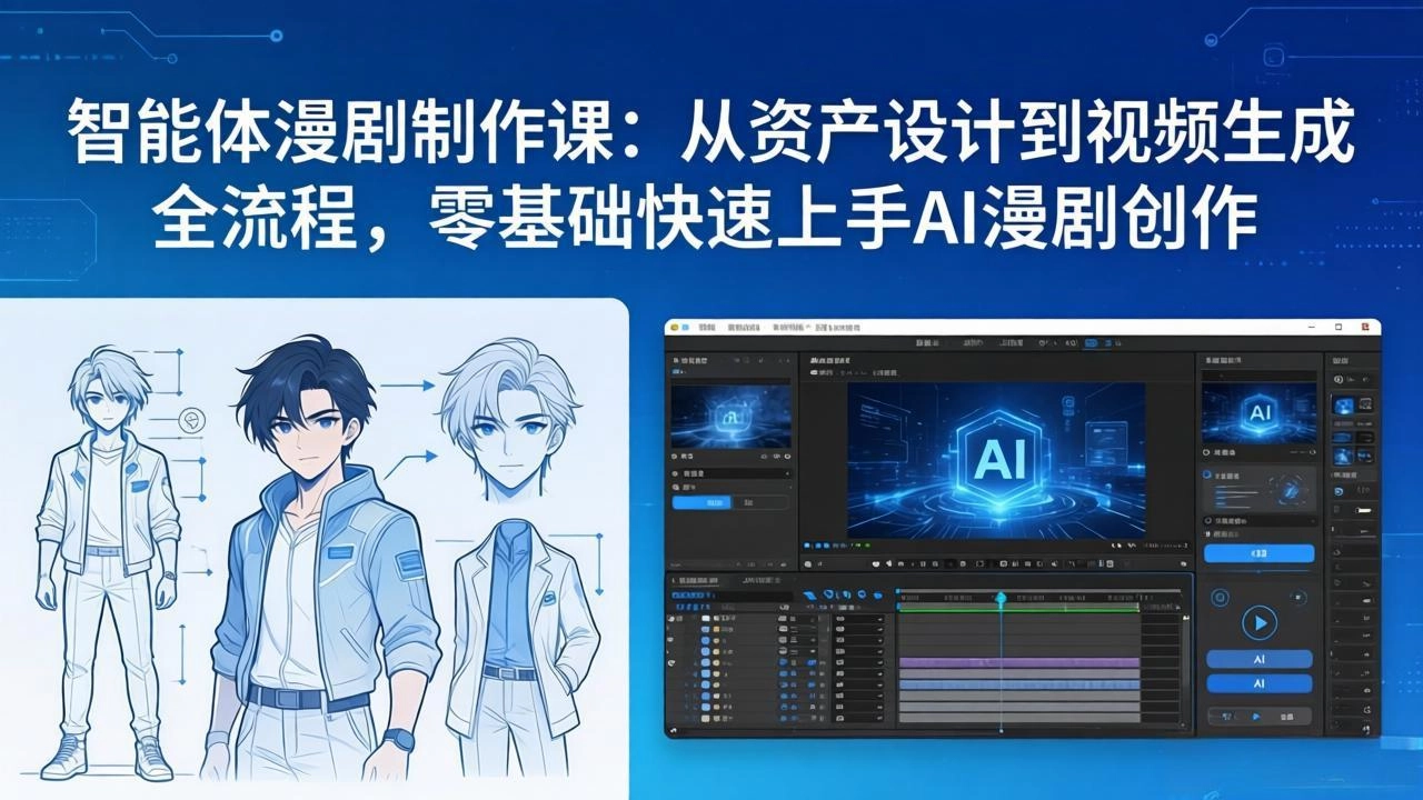 智能体漫剧制作课：从资产设计到视频生成全流程，零基础快速上手AI漫剧创作