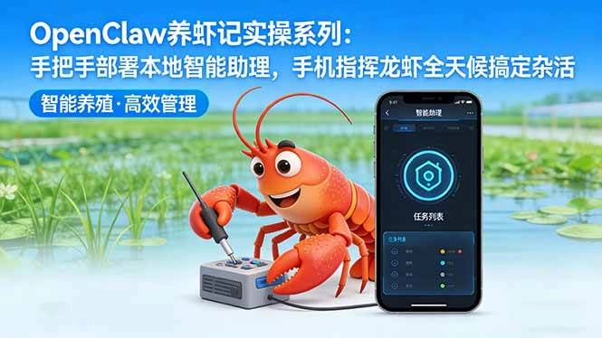 (17790期)OpenClaw养虾记实操系列:手把手部署本地智能助理,手机指挥龙虾全天候搞定杂活 (17790期)OpenClaw养虾记实操系列:手把手部署本地智能助理,手机指挥龙虾全天候搞定杂活