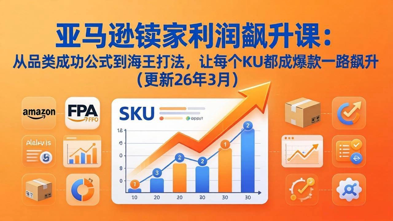 （17841期）亚马逊卖家利润飙升课：从品类成功公式到海王打法，让每个SKU都成爆款一路飙升（更新26年3月）