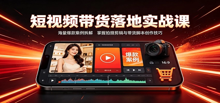 短视频带货落地实战课:海量爆款案例拆解,掌握拍摄剪辑与带货脚本创作技巧 短视频带货落地实战课:海量爆款案例拆解,掌握拍摄剪辑与带货脚本创作技巧