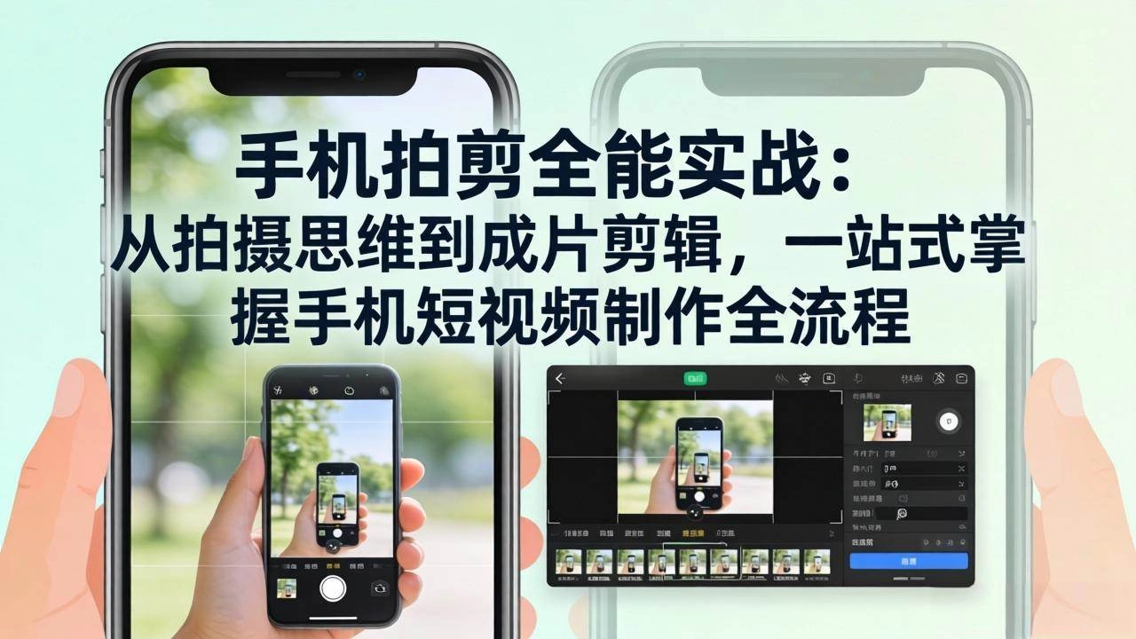 (17713期)手机拍剪全能实战:从拍摄思维到成片剪辑,一站式掌握手机短视频制作全流程 (17713期)手机拍剪全能实战:从拍摄思维到成片剪辑,一站式掌握手机短视频制作全流程