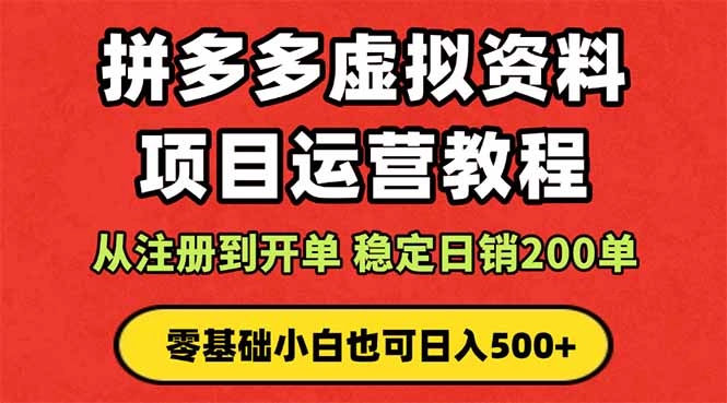 拼多多开店运营课程: 蓝海变现玩法,轻松实现睡后收入 零基础小白也可…