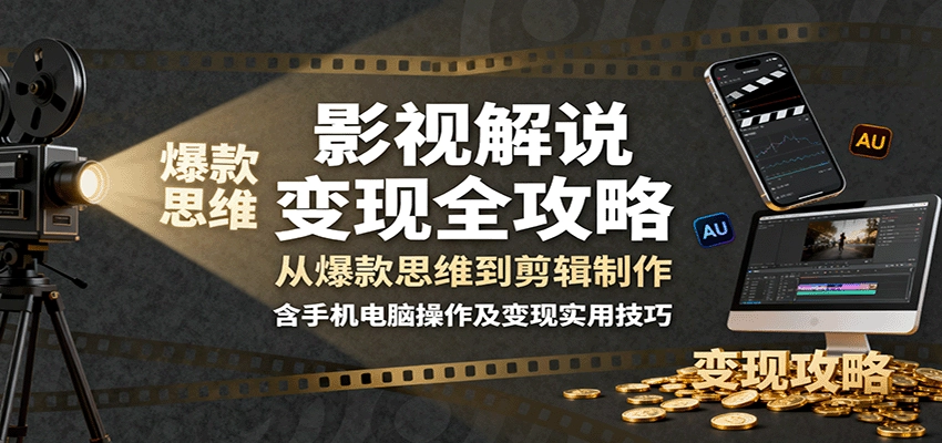 图片[1]客创社区-专注互联网轻资产资源整合与分享影视解说变现全攻略：从爆款思维到剪辑制作，含手机电脑操作及变现实用技巧客创社区-专注互联网轻资产资源整合与分享客创社区-专注互联网轻资产资源整合与分享