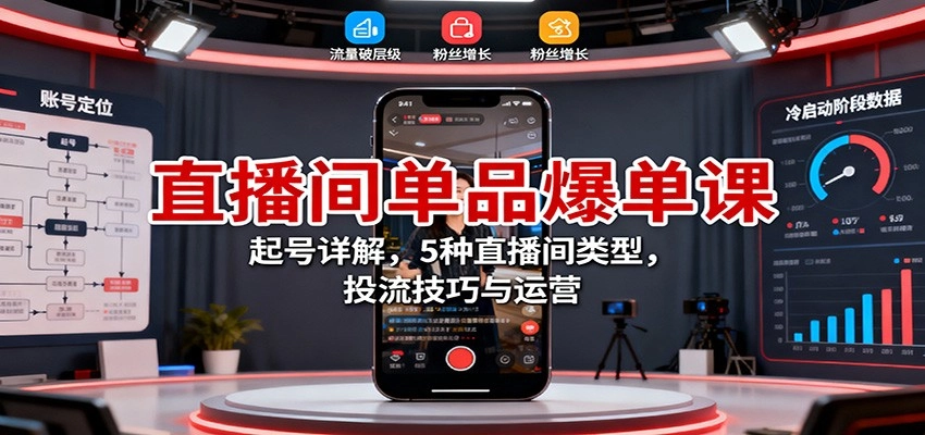 图片[1]客创社区-专注互联网轻资产资源整合与分享直播间单品爆单课：起号详解，5种直播间类型，投流技巧与运营客创社区-专注互联网轻资产资源整合与分享客创社区-专注互联网轻资产资源整合与分享