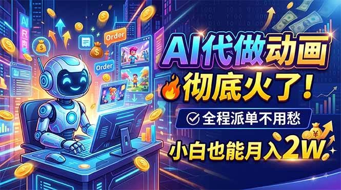 （19828期）AI代做动画，彻底火了！全程派单不用愁，小白也能月入2W