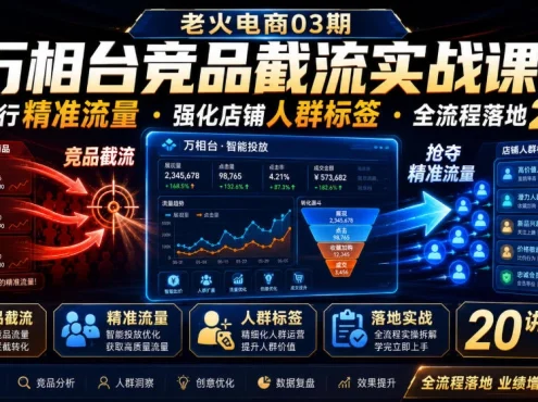 老火电商03期・万相台竞品截流实战课|抢夺同行精准流量・强化店铺人群标签・全流程落地20讲