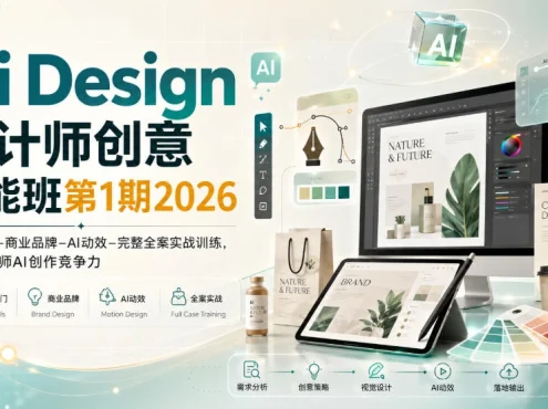Ai Design设计师创意赋能班第1期2026｜工具入门‑商业品牌‑AI动效‑完整全案实战训练，提升设计师AI创作竞争力