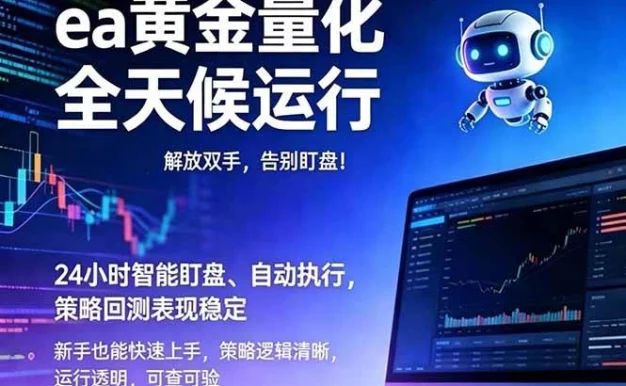 (18597期)EA黄金量化,绿色稳定,24小时运行,小白轻松入手,日入1000+