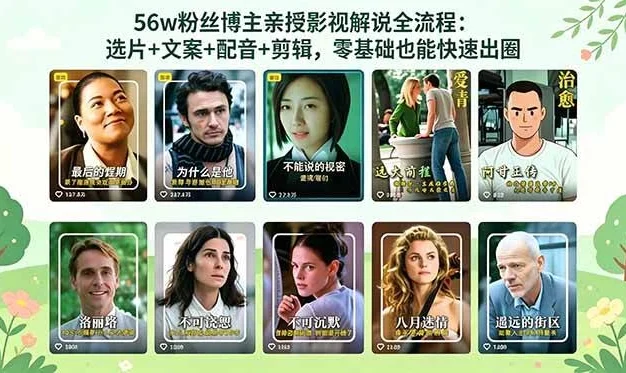 (18579期)56万粉丝博主亲授影视解说全流程:选片+文案+配音+剪辑,零基础也能快速出圈