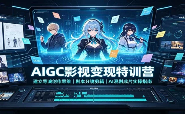 AIGC影视变现特训营:建立导演创作思维,剧本分镜剪辑,AI漫剧成片实操指南