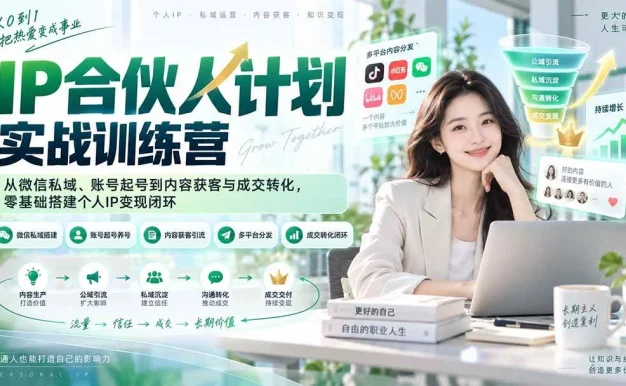 （20321期）IP合伙人计划实战训练营-更新：从微信私域、账号起号到内容获客与成交转化，零基础搭建个人IP变现闭环