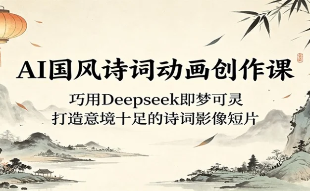 AI国风诗词动画创作课:巧用Deepseek即梦可灵,打造意境十足的诗词影像短片