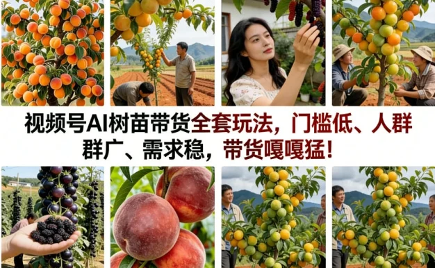 视频号AI树苗带货全套玩法,门槛低、人群广、需求稳,带货嘎嘎猛!(更新0908)
