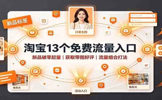 淘宝13个免费流量入口:新品破零起量,获取带图好评,流量组合打法