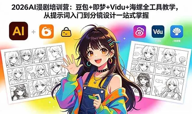 (18607期)2026AI漫剧培训营:豆包+即梦+Vidu+海螺全工具教学,从提示词入门到分镜设计一站式掌握